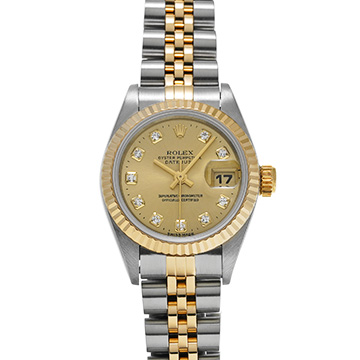 ロレックス デイトジャスト 26 69173G シャンパン/ダイヤモンド レディース 時計 【中古】【wristwatch】