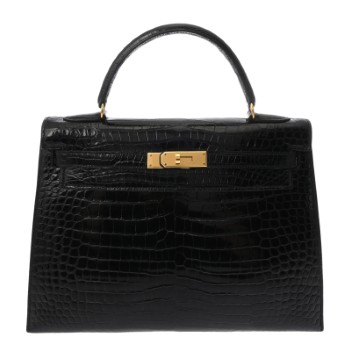 エルメス ケリー 32 外縫い 2WAY ブラック ポロサスリセ レディース バッグ 【中古】【bag】