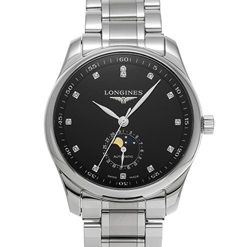 ロンジン マスターコレクション ムーンフェイズ L2.909.4.57.6 ブラック/ダイヤモンド メンズ 時計 【中古】【wristwatch】