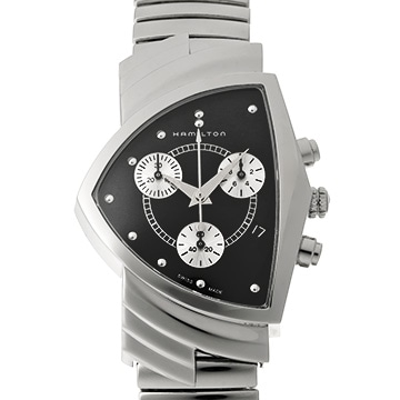 ハミルトン ベンチュラ クロノグラフ H24412732 ブラック メンズ 時計 【中古】【wristwatch】