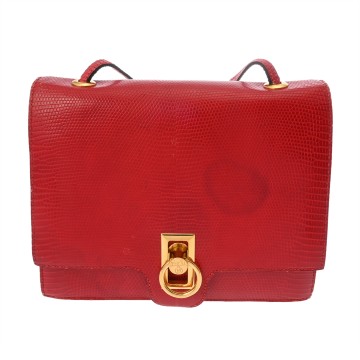 エルメス リングドゥ レッド リザード レディース バッグ 【中古】【bag】