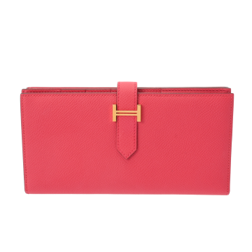 エルメス ベアン スフレ ローズエクストリーム ヴォーエプソン レディース 財布 【中古】【purse】