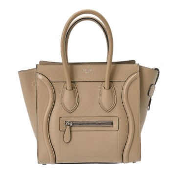 セリーヌ ラゲージ マイクロ デュンヌ 167793DRU.03UN ドラムドカーフ レディース バッグ 【中古】【bag】