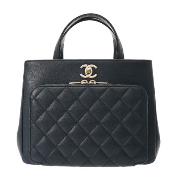 シャネル マトラッセ ビジネス アフィニティ   ネイビー A93750 グレインドカーフスキン レディース バッグ 【中古】【bag】