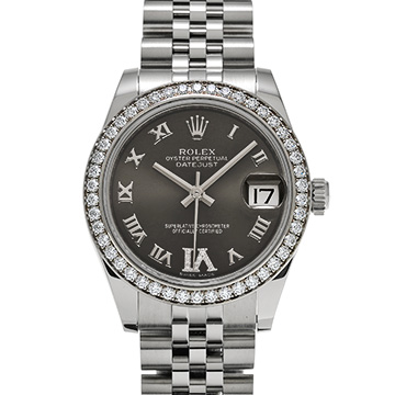 ロレックス デイトジャスト 31 178384 グレー/ダイヤモンド ユニセックス 時計 【中古】【wristwatch】