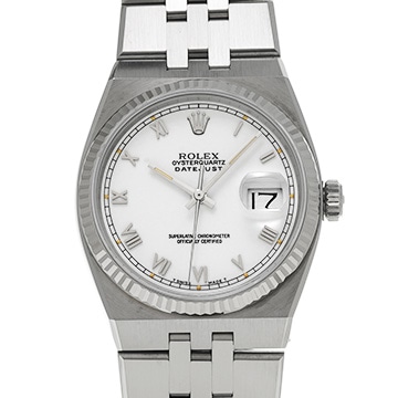 ロレックス オイスタークォーツ デイトジャスト 17014 ホワイト メンズ 時計 【中古】【wristwatch】
