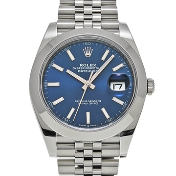 ロレックス デイトジャスト 41 126300 ブライトブルー メンズ 時計 【中古】【wristwatch】