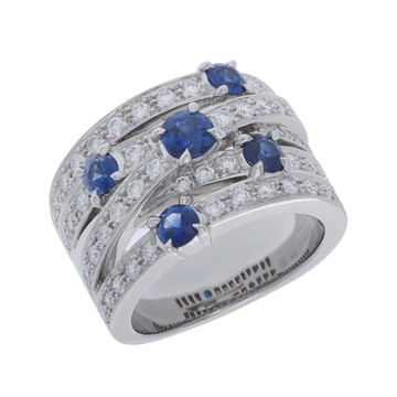 ハリー ウィンストン ファイブロウ ジオメトリック リング シルバー Pt950プラチナ レディース ジュエリー 【中古】【jewelry】