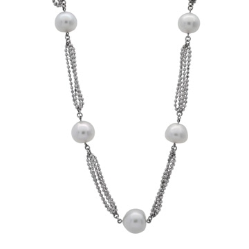タサキ ステーションパール  ネックレス   シルバー K18ホワイトゴールド WG レディース ジュエリー 【中古】【jewelry】