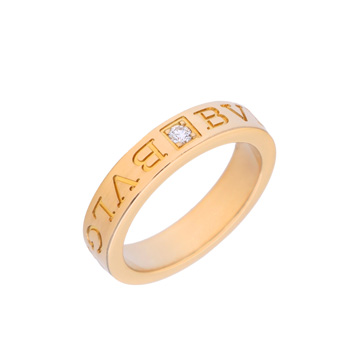 ブルガリ ダブルロゴ リング 1PD ゴールド K18イエローゴールド YG レディース ジュエリー 【中古】【jewelry】