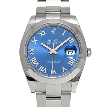 ロレックス デイトジャスト 41 126300 アズーロブルー メンズ 時計 【中古】【wristwatch】