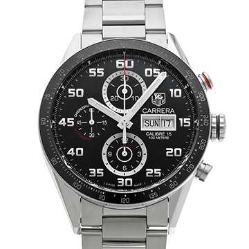 タグ ホイヤー カレラ キャリバー16 クロノグラフ デイデイト CV2A1R.BA0799 ブラック メンズ 時計 【中古】【wristwatch】