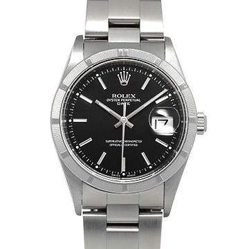 ロレックス オイスターパーペチュアル デイト 15210 ブラック メンズ 時計 【中古】【wristwatch】