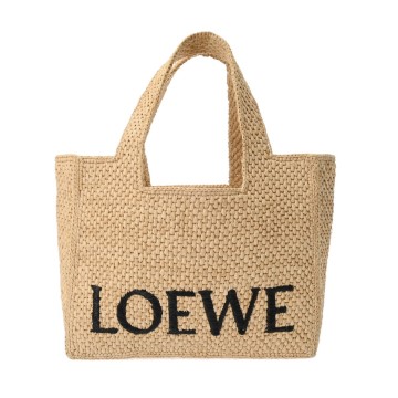 ロエベ フォント トート スモール ナチュラル A685B59X3 ラフィア レディース バッグ 【中古】【bag】