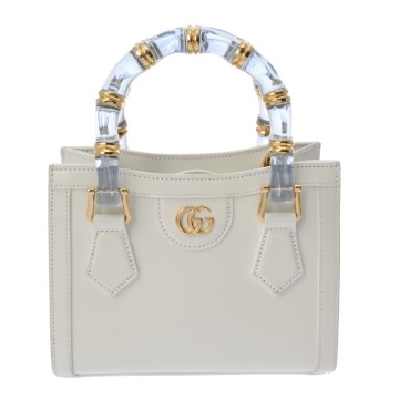 グッチ ダイアナ ミニトートバッグ ホワイト 832936 493075 パテントレザー レディース バッグ 【中古】【bag】