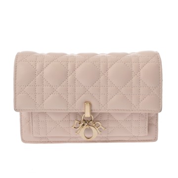 ディオール カナージュ My Dior デイリーチェーンポーチ 日本限定 パウダーピンク S09370NMJ_M413 ラムスキン レディース バッグ 【中古】【bag】