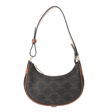 セリーヌ ミニ AVA  タン 104I602DS1 トリオンフキャンバス/カーフ レディース バッグ 【中古】【bag】