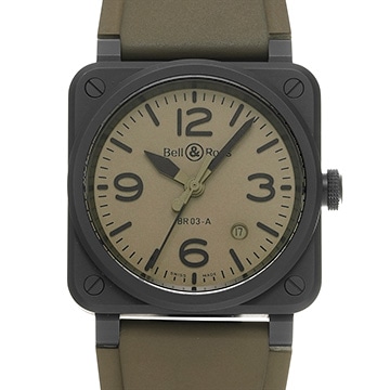 ベル＆ロス BR 03 AUTO 41 ミリタリーセラミック 41 mm BR03A-MIL-CE/SRB ブラック メンズ 時計 【中古】【wristwatch】