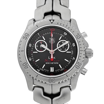 タグ ホイヤー リンク シーレーサー クロノグラフ CT1113 ブラック メンズ 時計 【中古】【wristwatch】