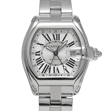 カルティエ ロードスター GMT W62032X6 シルバー メンズ 時計 【中古】【wristwatch】