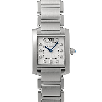 カルティエ タンク フランセーズ SM WE110006 シルバー/ダイヤモンド レディース 時計 【中古】【wristwatch】