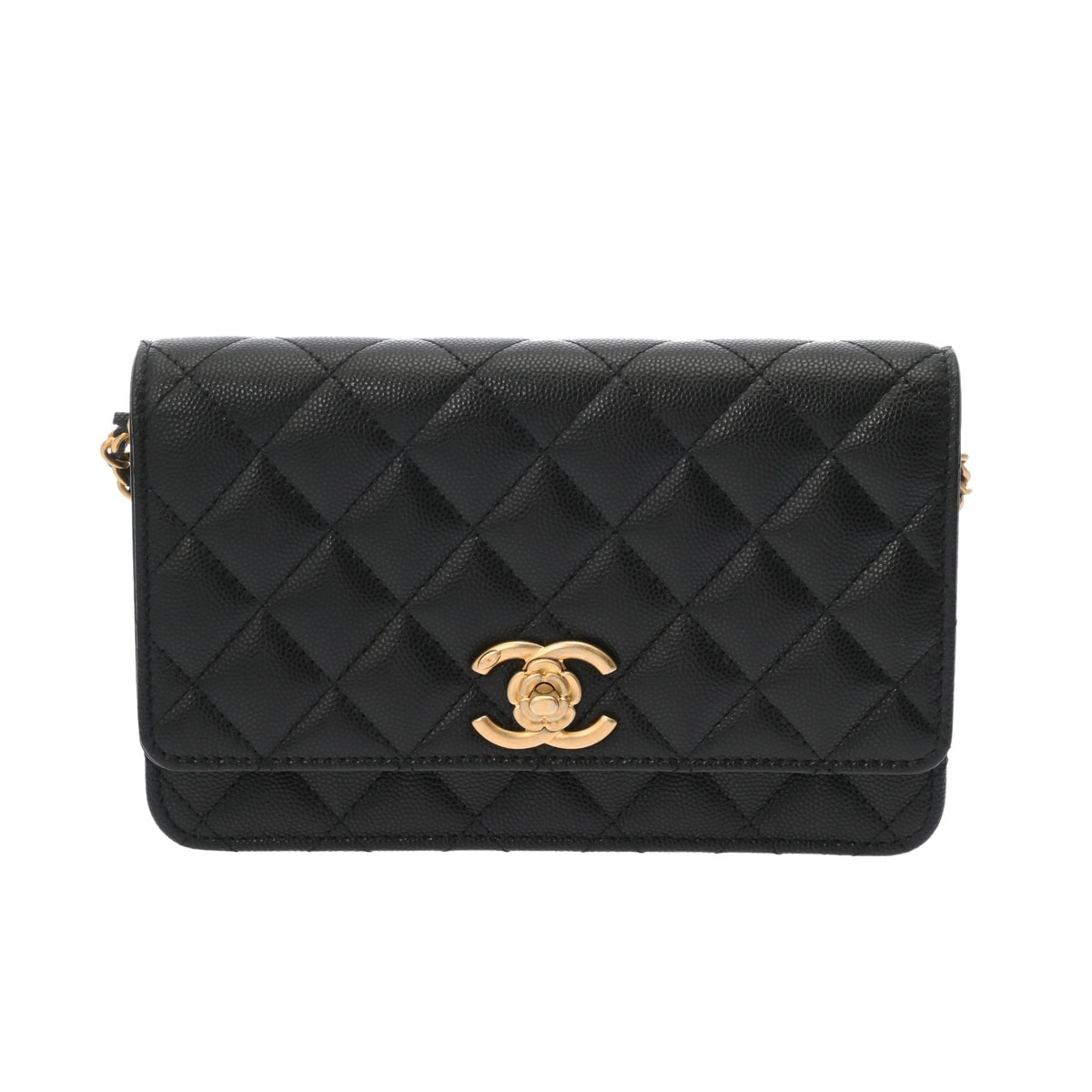 シャネル チェーンウォレット  ブラック AP3580 グレインドカーフスキン レディース バッグ 【中古】【bag】