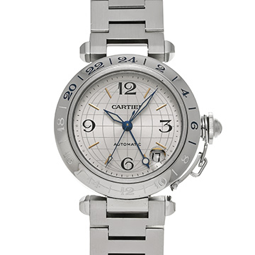 カルティエ パシャC メリディアン GMT W31029M7 シルバー ユニセックス 時計 【中古】【wristwatch】