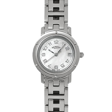 エルメス クリッパー CL4.210 ホワイトシェル レディース 時計 【中古】【wristwatch】
