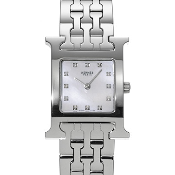 エルメス Hウォッチ HH1.210 ホワイトシェル/ダイヤモンド レディース 時計 【中古】【wristwatch】