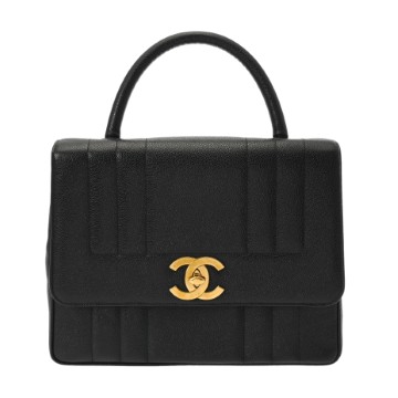 シャネル マドモアゼル ハンドバッグ ブラック キャビアスキン レディース バッグ 【中古】【bag】