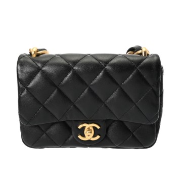 シャネル マトラッセ スモールフラップバッグ ブラック AS3214 ラムスキン レディース バッグ 【中古】【bag】