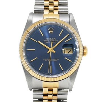 ロレックス デイトジャスト 16233 ブルー メンズ 時計 【中古】【wristwatch】