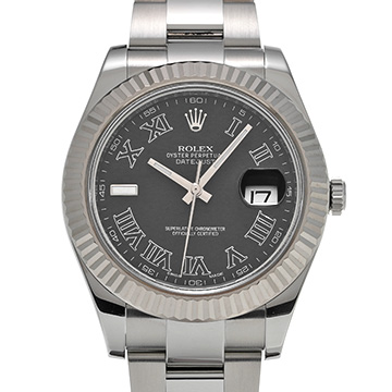 ロレックス デイトジャストII 116334 ブラック メンズ 時計 【中古】【wristwatch】