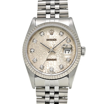 ロレックス デイトジャスト 16234G シルバーコンピュータ/ダイヤモンド メンズ 時計 【中古】【wristwatch】