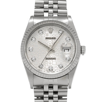 ロレックス デイトジャスト 16234G シルバーコンピュータ/ダイヤモンド メンズ 時計 【中古】【wristwatch】