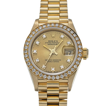 ロレックス デイトジャスト 69138G シャンパン/ダイヤモンド レディース 時計 【中古】【wristwatch】
