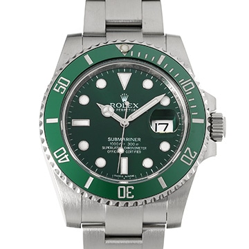 ロレックス サブマリーナ デイト 116610LV グリーン メンズ 時計 【中古】【wristwatch】