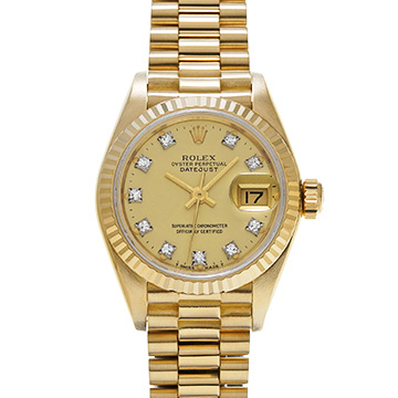 ロレックス デイトジャスト 69178G シャンパン/ダイヤモンド レディース 時計 【中古】【wristwatch】