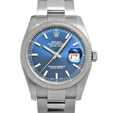ロレックス デイトジャスト 116234 ブルー メンズ 時計 【中古】【wristwatch】