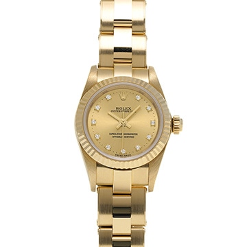 ロレックス オイスターパーペチュアル 76198G シャンパン/ダイヤモンド レディース 時計 【中古】【wristwatch】