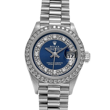 ロレックス デイトジャスト 26 69136 ブルー/ミリヤードダイヤモンド レディース 時計 【中古】【wristwatch】