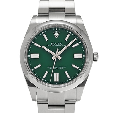 ロレックス オイスターパーペチュアル 41 124300 グリーン メンズ 時計 【中古】【wristwatch】