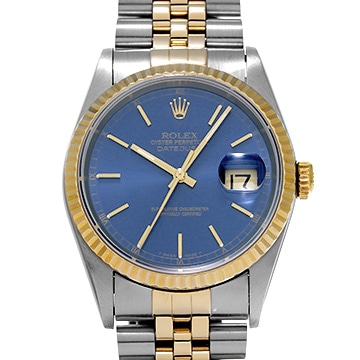 ロレックス デイトジャスト 16233 ブルー メンズ 時計 【中古】【wristwatch】