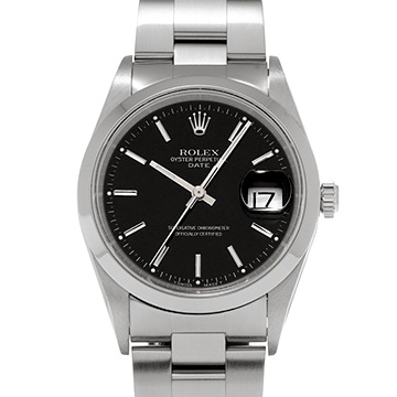 ロレックス オイスターパーペチュアル デイト 15200 ブラック メンズ 時計 【中古】【wristwatch】