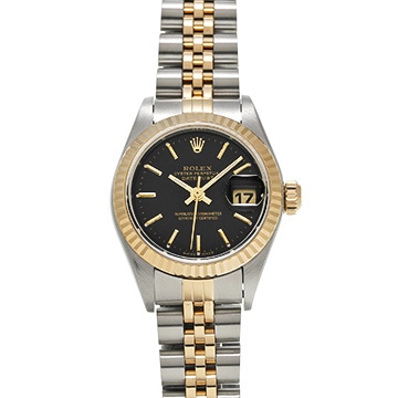 ロレックス デイトジャスト 79173 ブラック レディース 時計 【中古】【wristwatch】