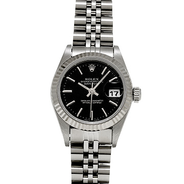 ロレックス デイトジャスト 69174 ブラック レディース 時計 【中古】【wristwatch】