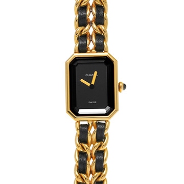 シャネル プルミエール L H0001 ブラック レディース 時計 【中古】【wristwatch】