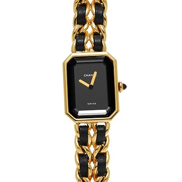 シャネル プルミエール L H0001 ブラック レディース 時計 【中古】【wristwatch】
