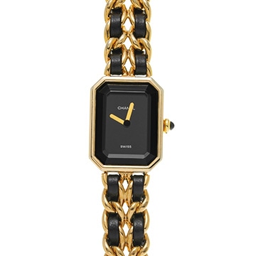 シャネル プルミエール L H0001 ブラック レディース 時計 【中古】【wristwatch】