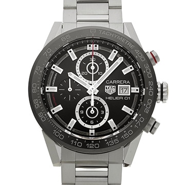 タグ ホイヤー カレラ キャリバー ホイヤー01 CAR201Z.BA0714 ブラック メンズ 時計 【中古】【wristwatch】